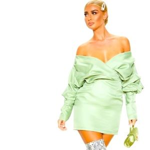Women’s Off the shoulder Sage Green Dress